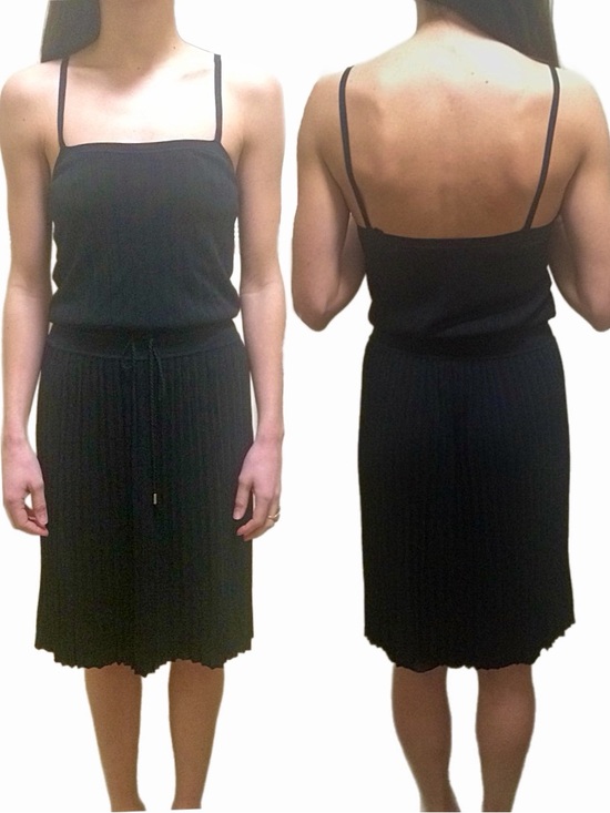 Gucci Dresses & Skirts - Gucci Black Silky Knit Pleated Drop Waist Strappy Midi Dress Tassel Tie Belt S